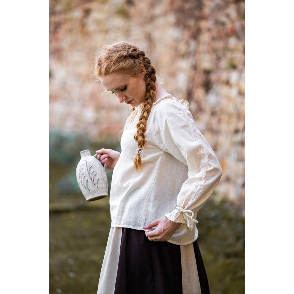 Productafbeelding Middeleeuwse blouse met kant Bettina beige