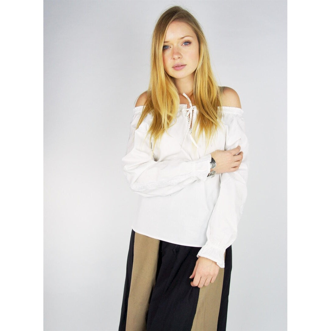Produktbild Mittelalter Bluse mit Spitze Bettina weiß