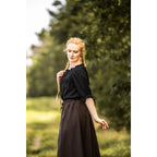 Productafbeelding Middeleeuwse blouse met korte mouwen Vera zwart