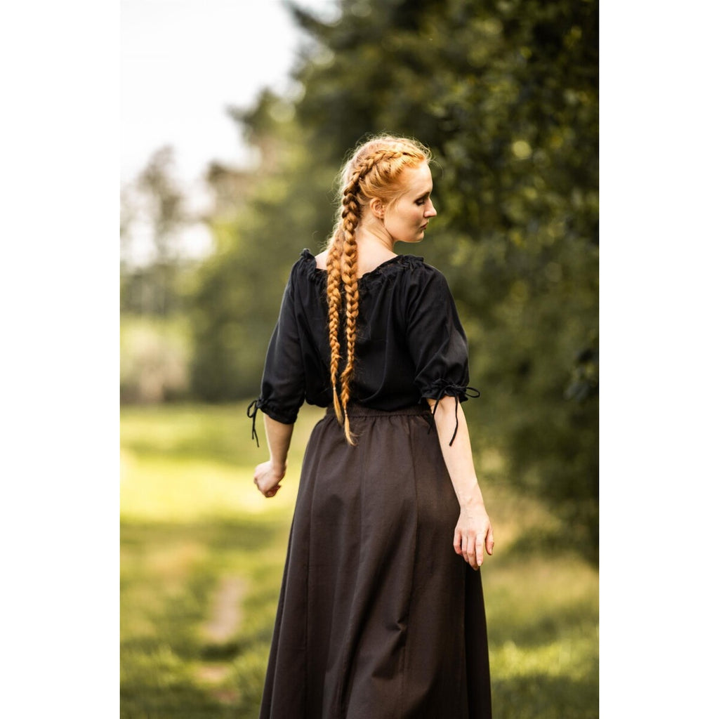 Productafbeelding Middeleeuwse blouse met korte mouwen Vera zwart