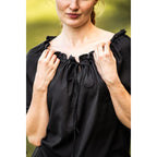 Productafbeelding Middeleeuwse blouse met korte mouwen Vera zwart