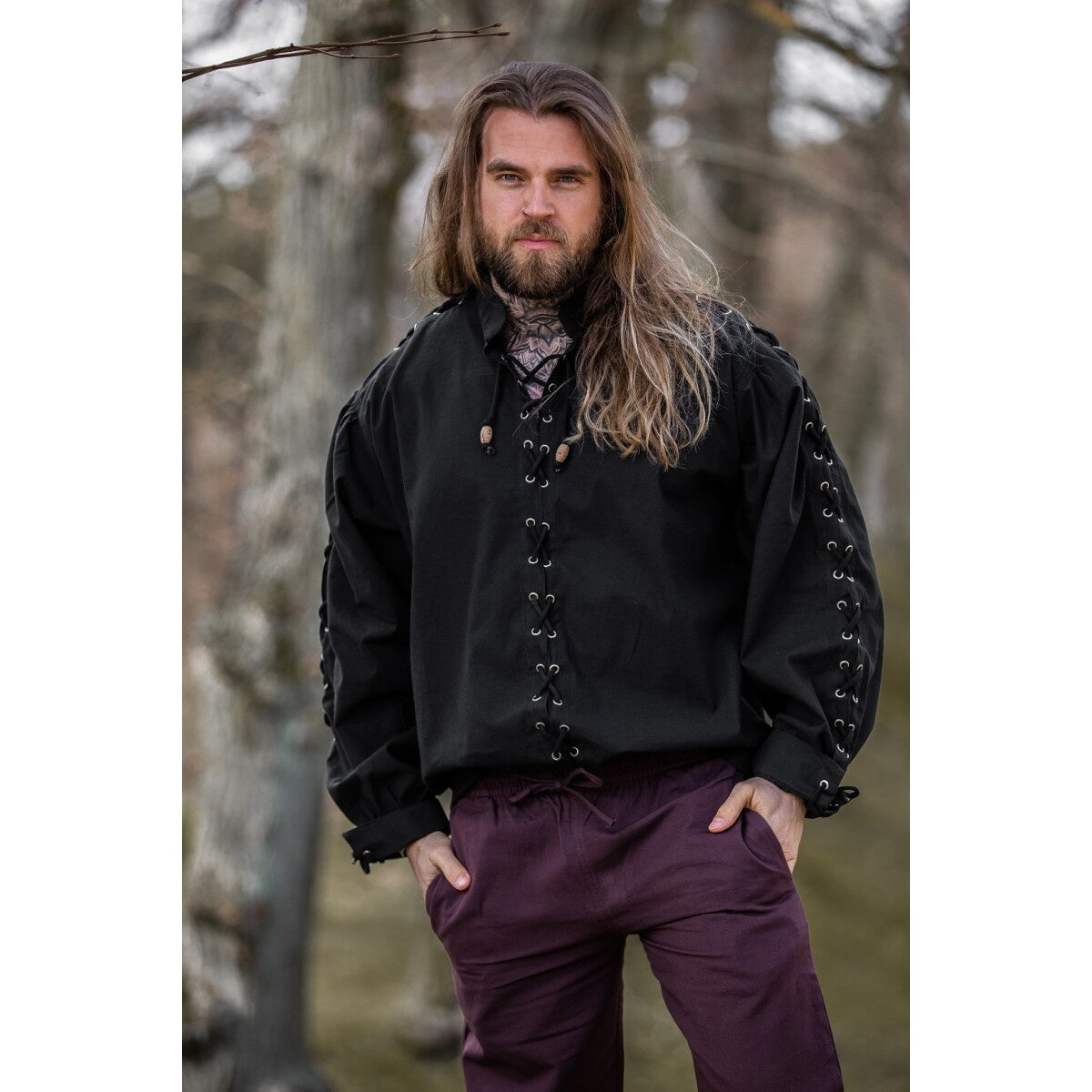 Image produit Chemise médiévale Gustavo noire