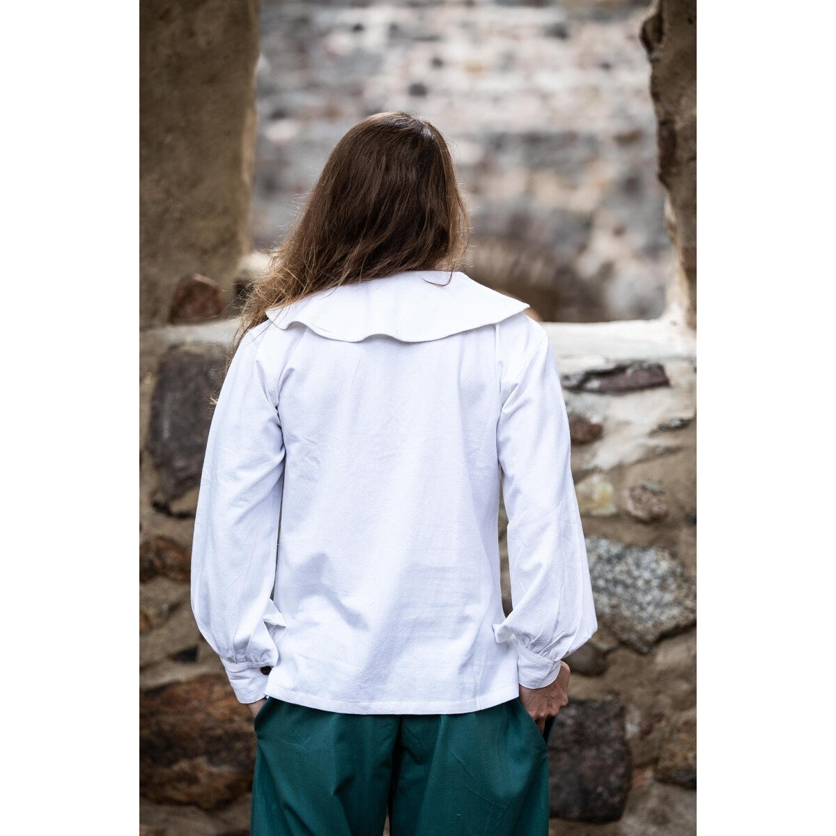 Produktbild Mittelalter Rundkragenhemd Athos weiß