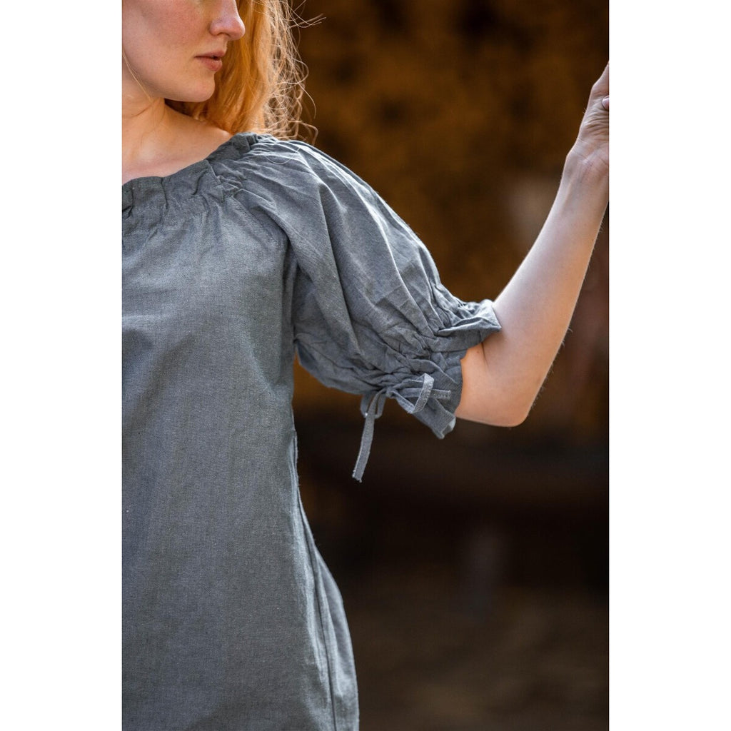 Productafbeelding Middeleeuwse blouse met korte mouwen Verena blauw