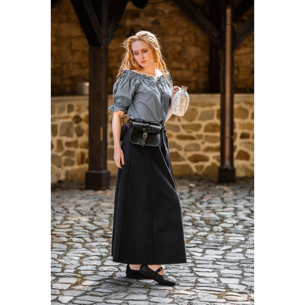 Productafbeelding Middeleeuwse blouse met korte mouwen Verena blauw
