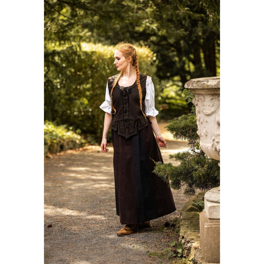 Productafbeelding Middeleeuwse blouse met korte mouwen Verena wit