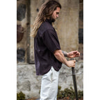 Image produit Chemise médiévale Erik manches courtes marron