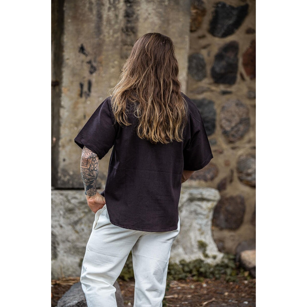 Image produit Chemise médiévale Erik manches courtes marron