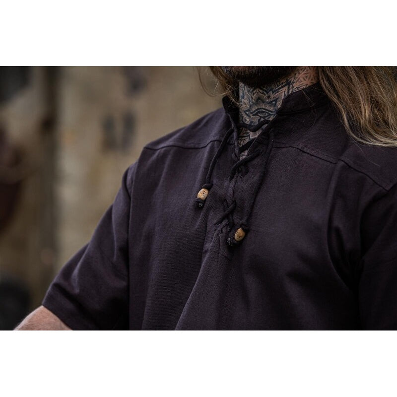 Image produit Chemise médiévale Erik manches courtes marron