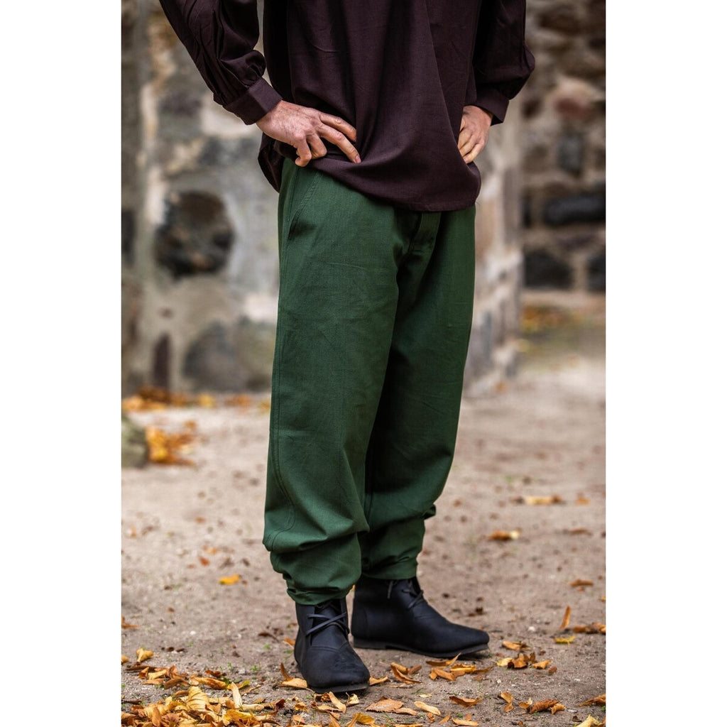 Image produit Pantalon médiéval Linhart avec laçage à la taille vert