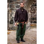 Image produit Pantalon médiéval Linhart avec laçage à la taille vert