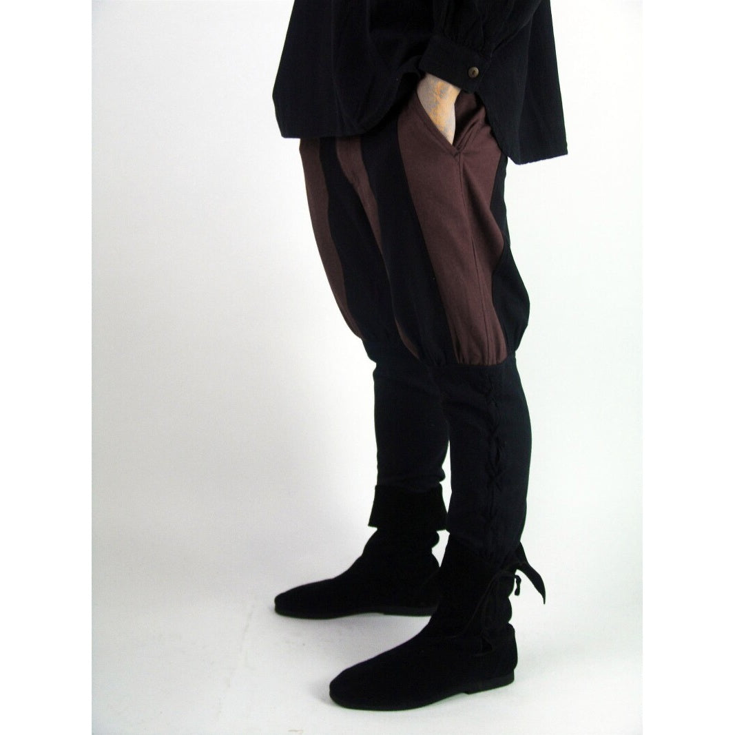 Image produit Pantalon médiéval Magnus avec laçage de jambe noir-marron