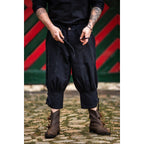 Image produit Pantalon médiéval court Laurence avec laçage de bas de jambe noir
