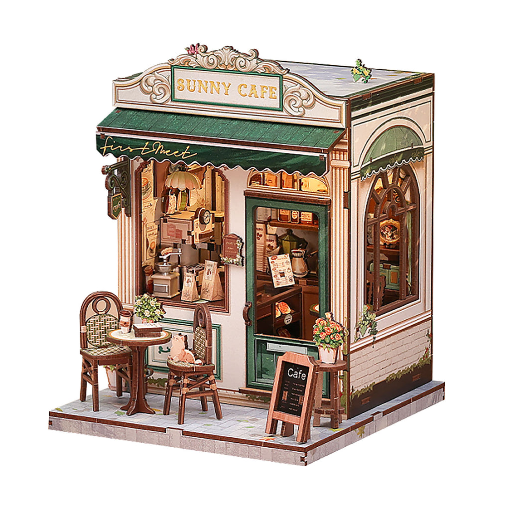 Productafbeelding CuteBee - Sunny Cafe miniatuurhuis Book Nook modelbouwpakket