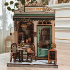 Productafbeelding CuteBee - Sunny Cafe miniatuurhuis Book Nook modelbouwpakket