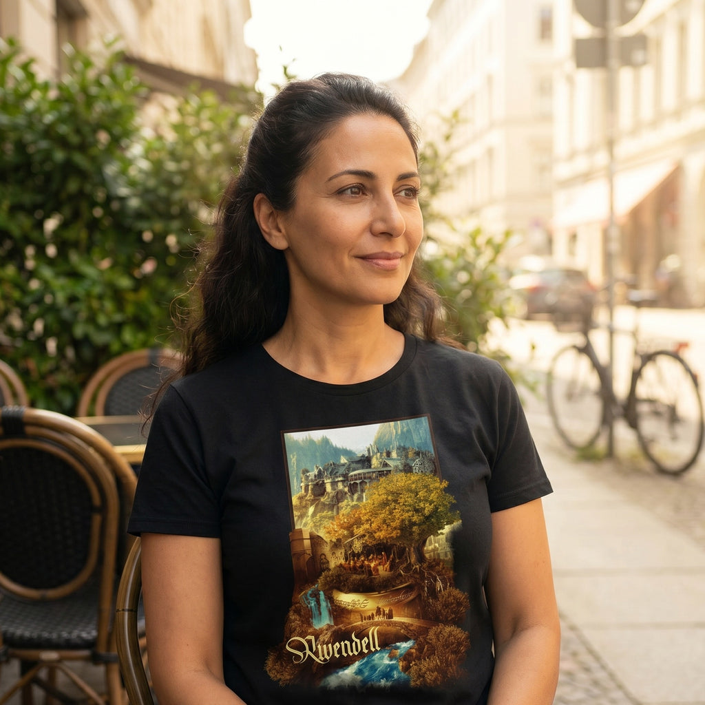 Productafbeelding Rivendel T-shirt zwart - In de Ban van de Ring
