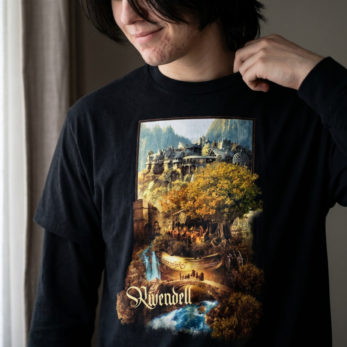 Productafbeelding Rivendel T-shirt zwart - In de Ban van de Ring