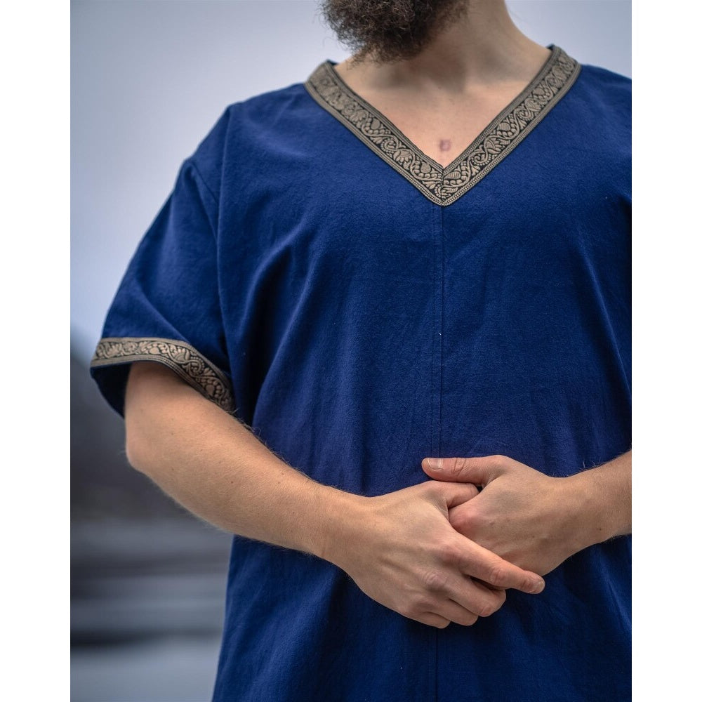Productafbeelding Middeleeuwse Loki tuniek met korte mouwen blauw