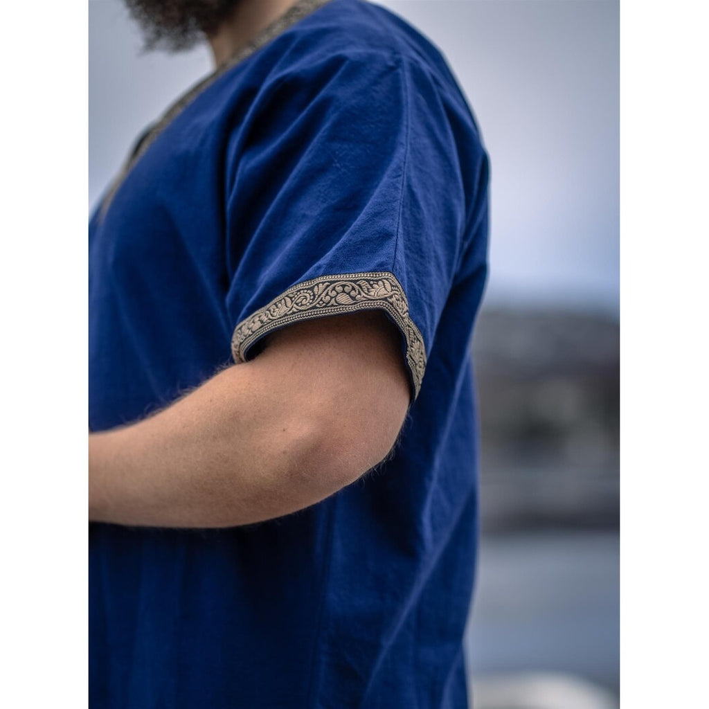 Productafbeelding Middeleeuwse Loki tuniek met korte mouwen blauw