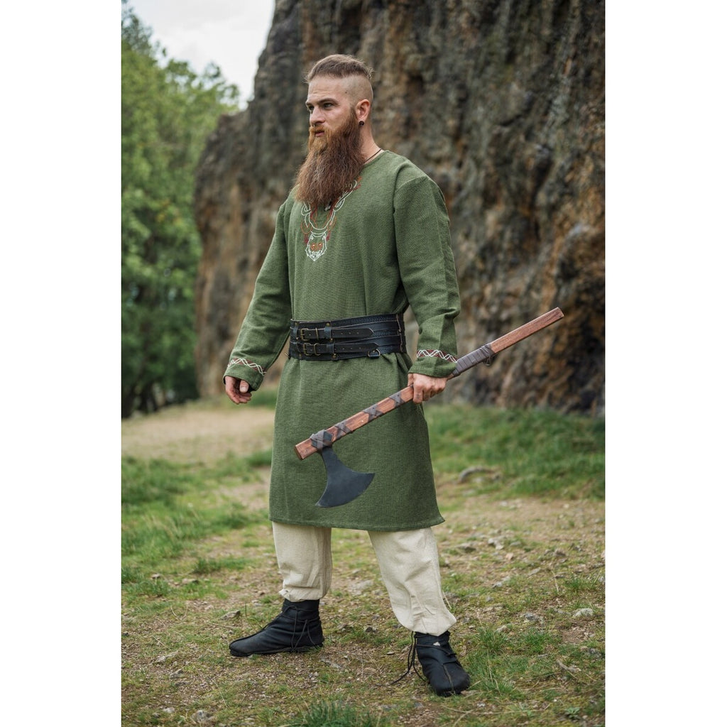 Image produit Tunique viking médiévale Freki vert olive