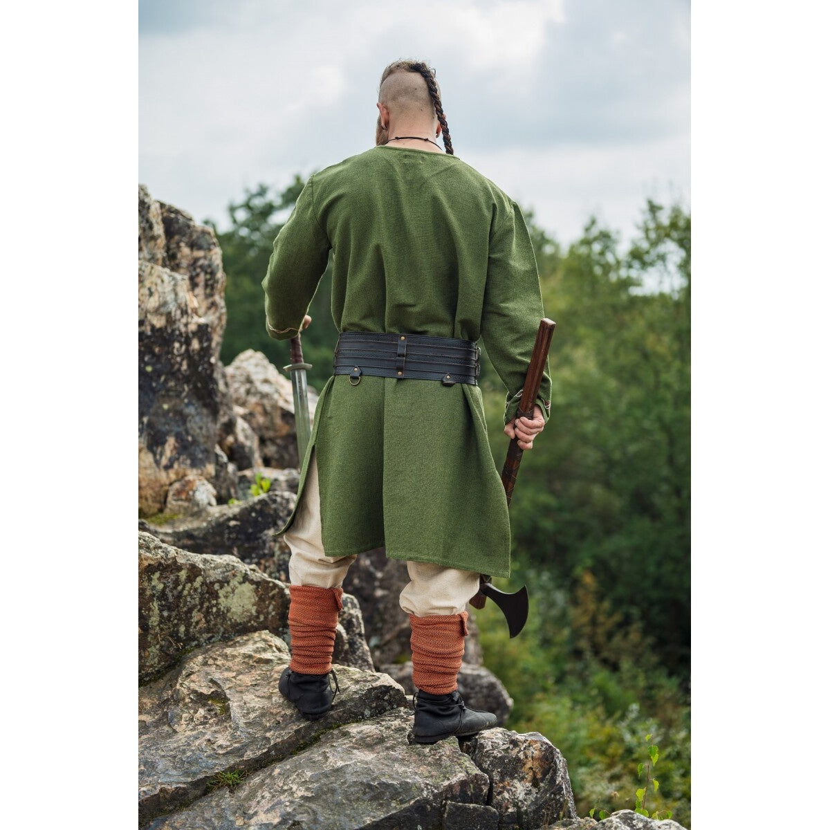 Image produit Tunique viking médiévale Freki vert olive