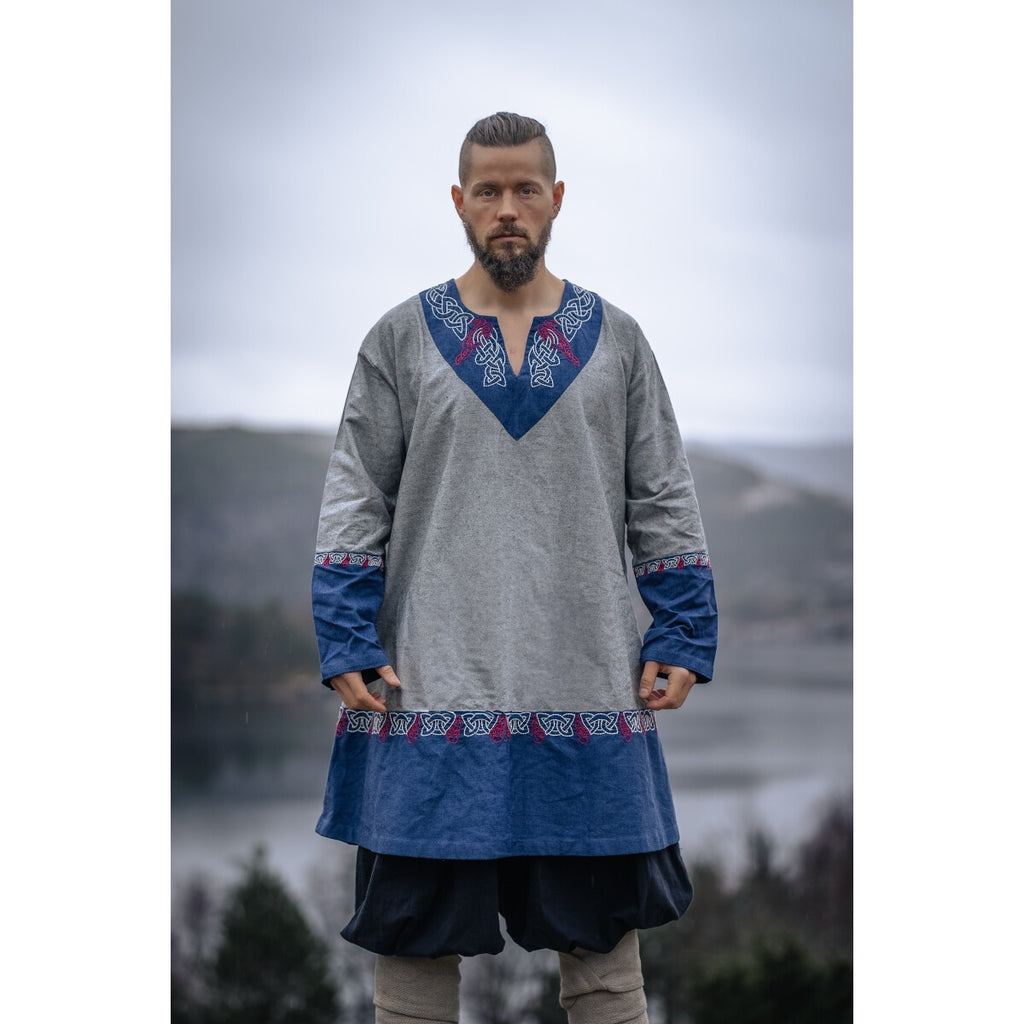 Productafbeelding Middeleeuwse Viking tuniek Freydis grijs