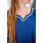 Productafbeelding Middeleeuwse Viking jurk Brigida blauw