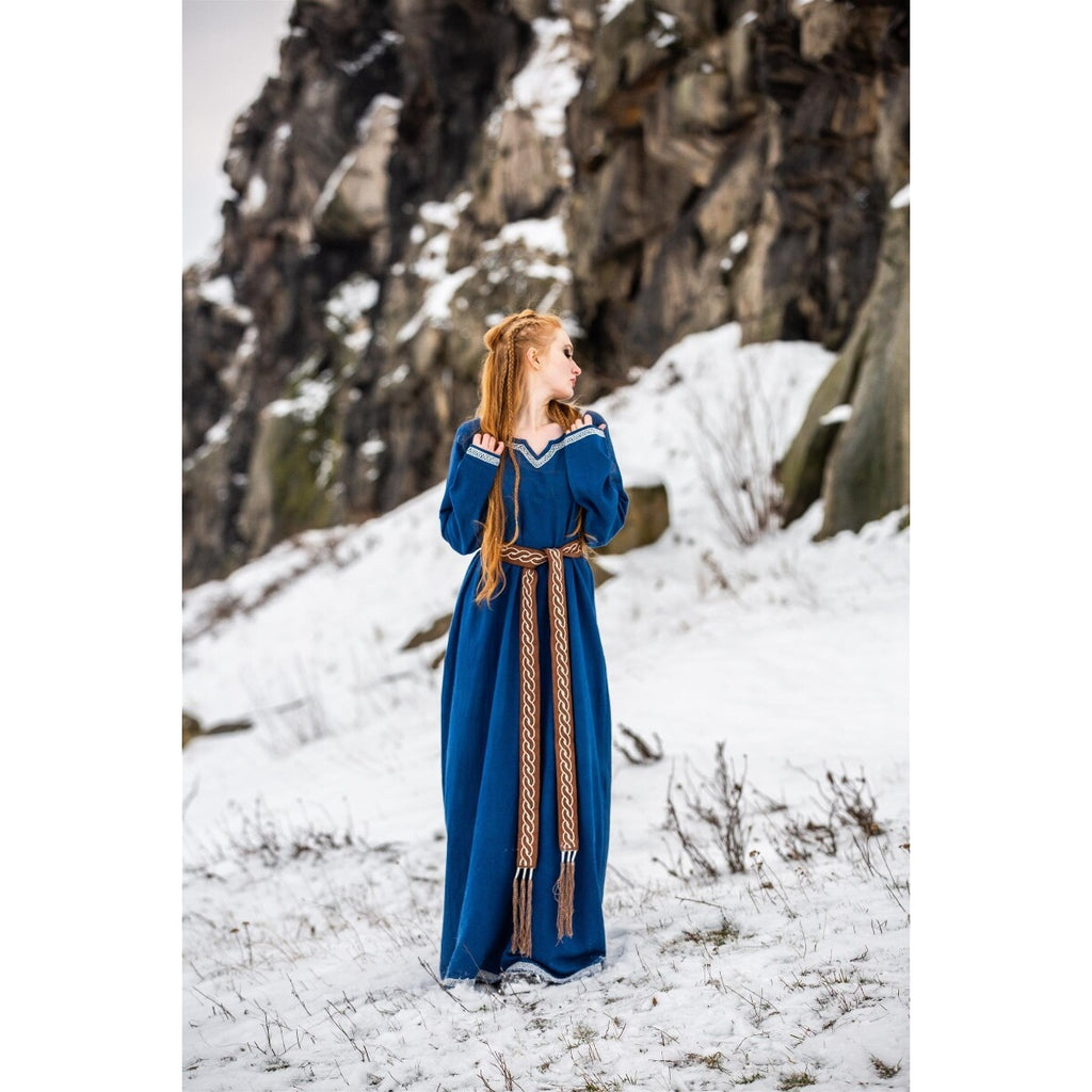 Productafbeelding Middeleeuwse Viking jurk Brigida blauw