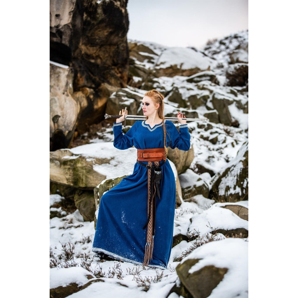 Productafbeelding Middeleeuwse Viking jurk Brigida blauw