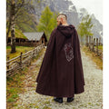 Image produit Cape Viking médiévale Alpha avec broderie loup marron