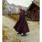 Image produit Cape Viking médiévale Alpha avec broderie loup marron