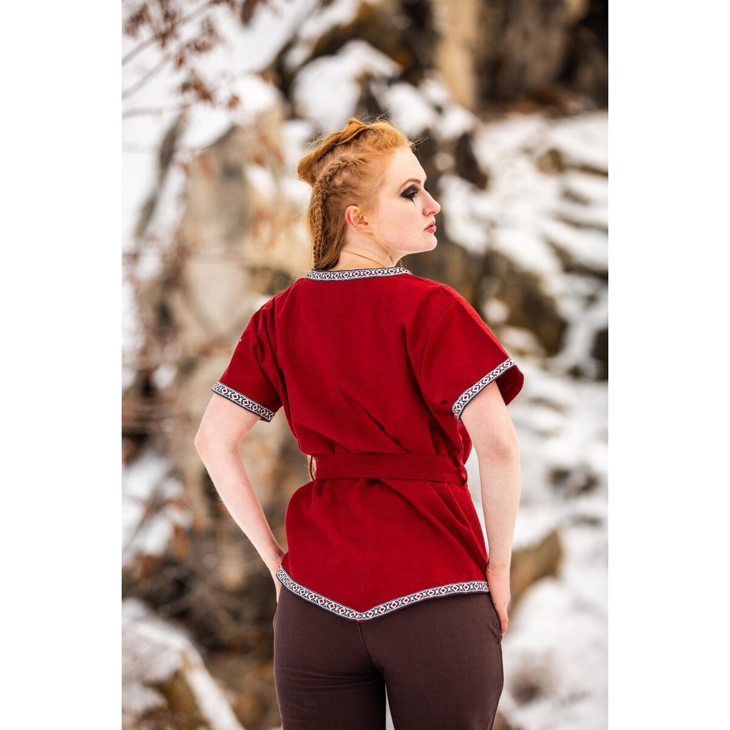 Image produit Tunique viking médiévale Matilda rouge