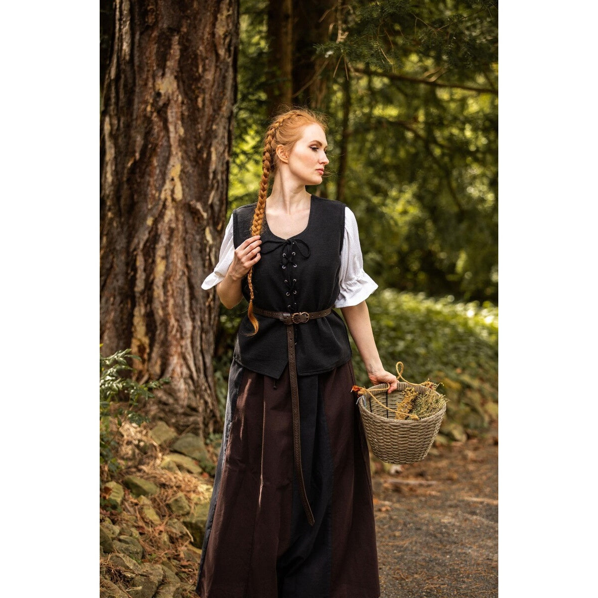 Image produit Gilet médiéval en coton Franziska noir