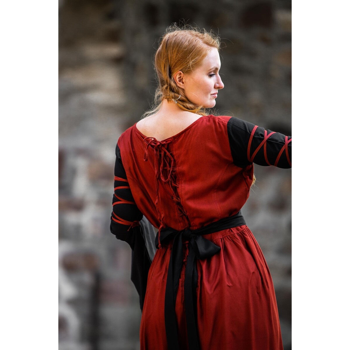 Image produit Robe médiévale Dorell rouge-noir