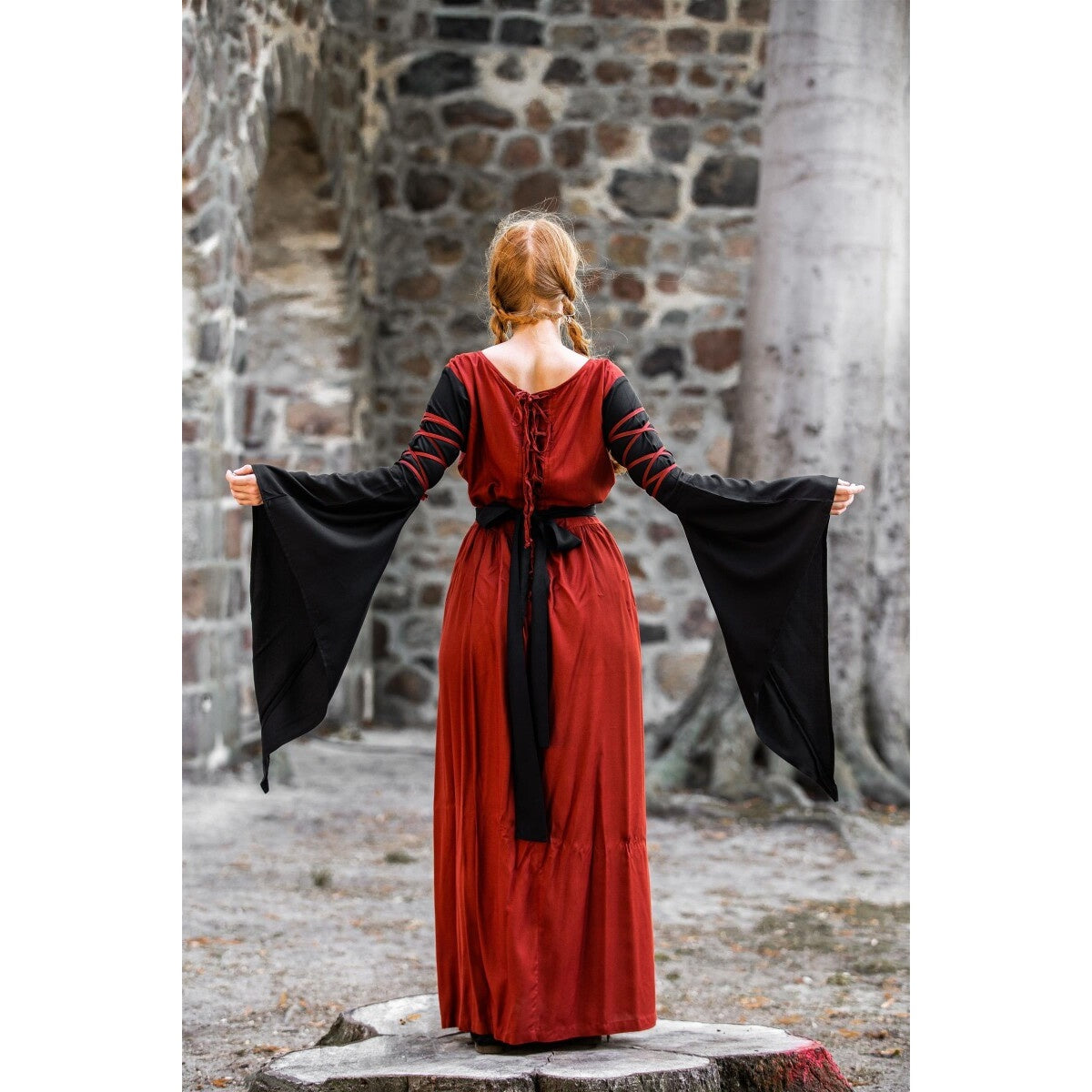 Image produit Robe médiévale Dorell rouge-noir