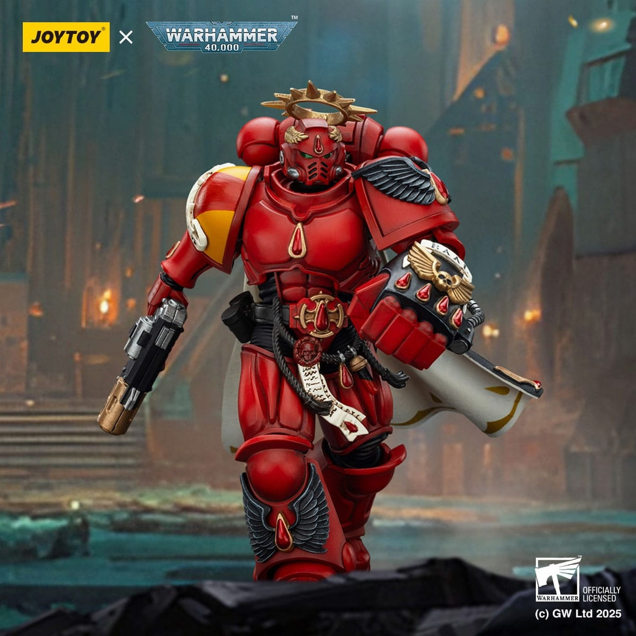 Image produit Warhammer 40k : Combat Patrol Blood Angels - Capitaine avec pistolet Inferno et gantelet énergétique Figurine articulée 20 cm