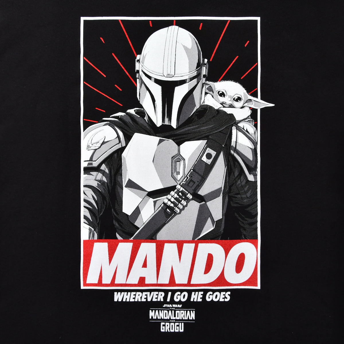 Produktbild Mando Wherever I Go He Goes T-Shirt schwarz - Star Wars The Mandalorian