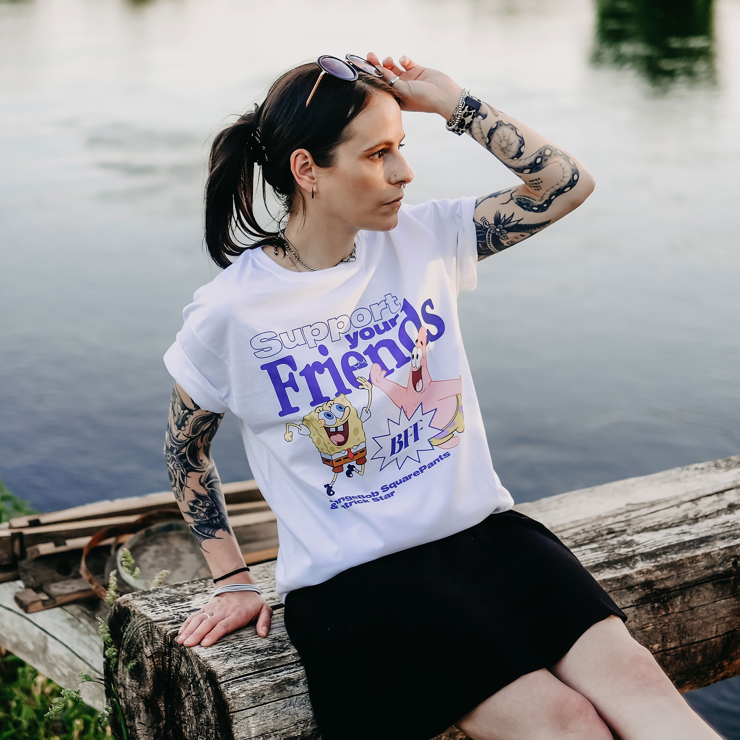 Productafbeelding SpongeBob en Patrick Support Your Friends T-shirt