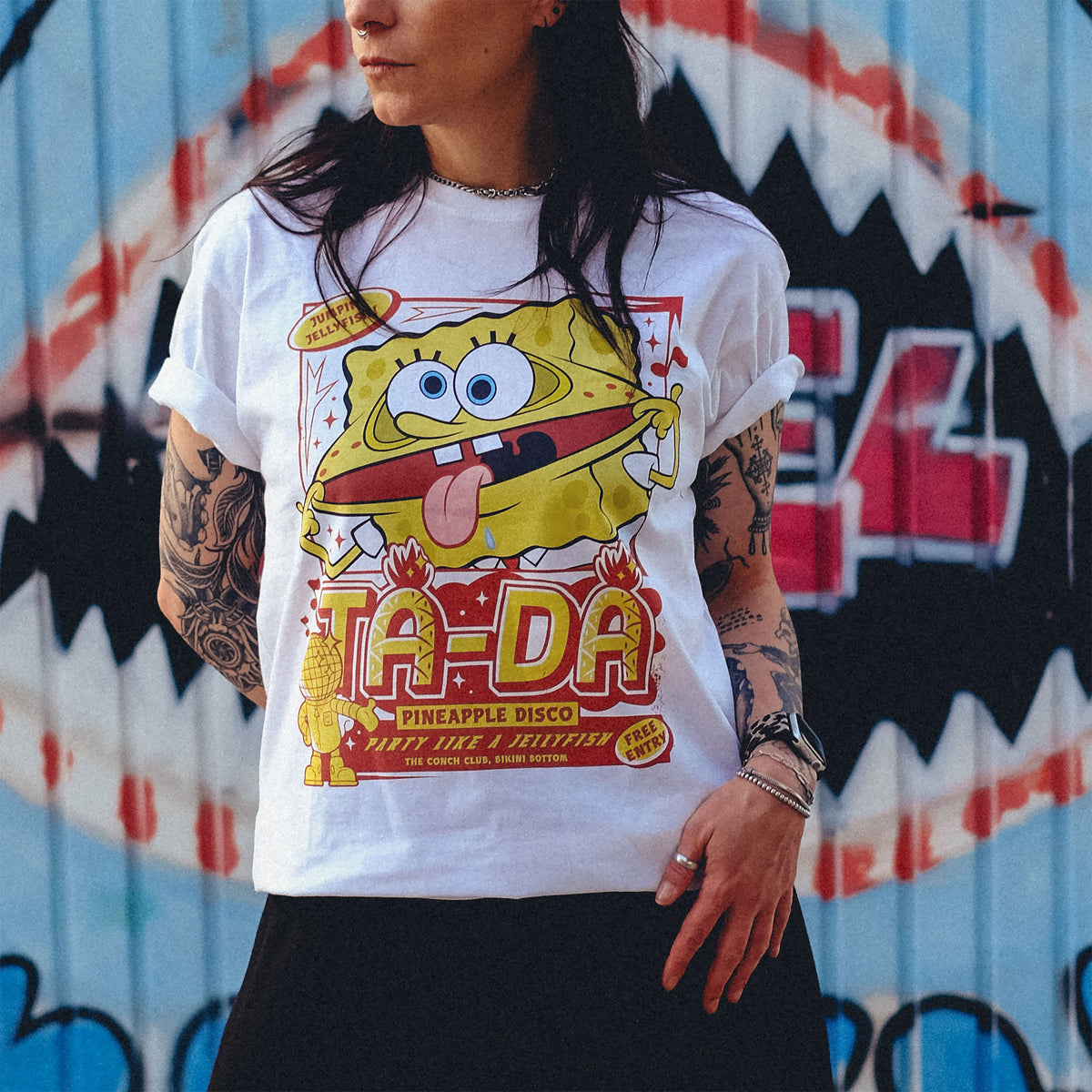 Productafbeelding SpongeBob - Party Like a Jellyfish T-shirt wit