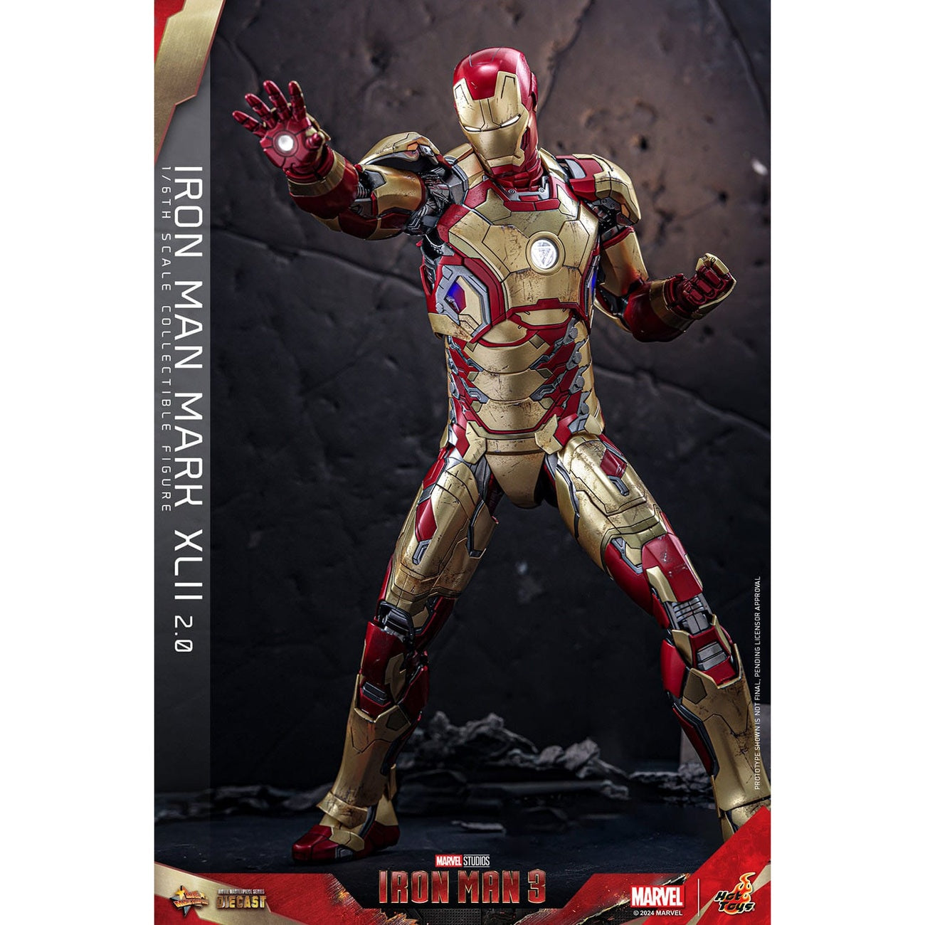 Produktbild Iron Man 3 - Iron Man Mark XLII Masterpiece Diecast Actionfigur 1:6 Deluxe