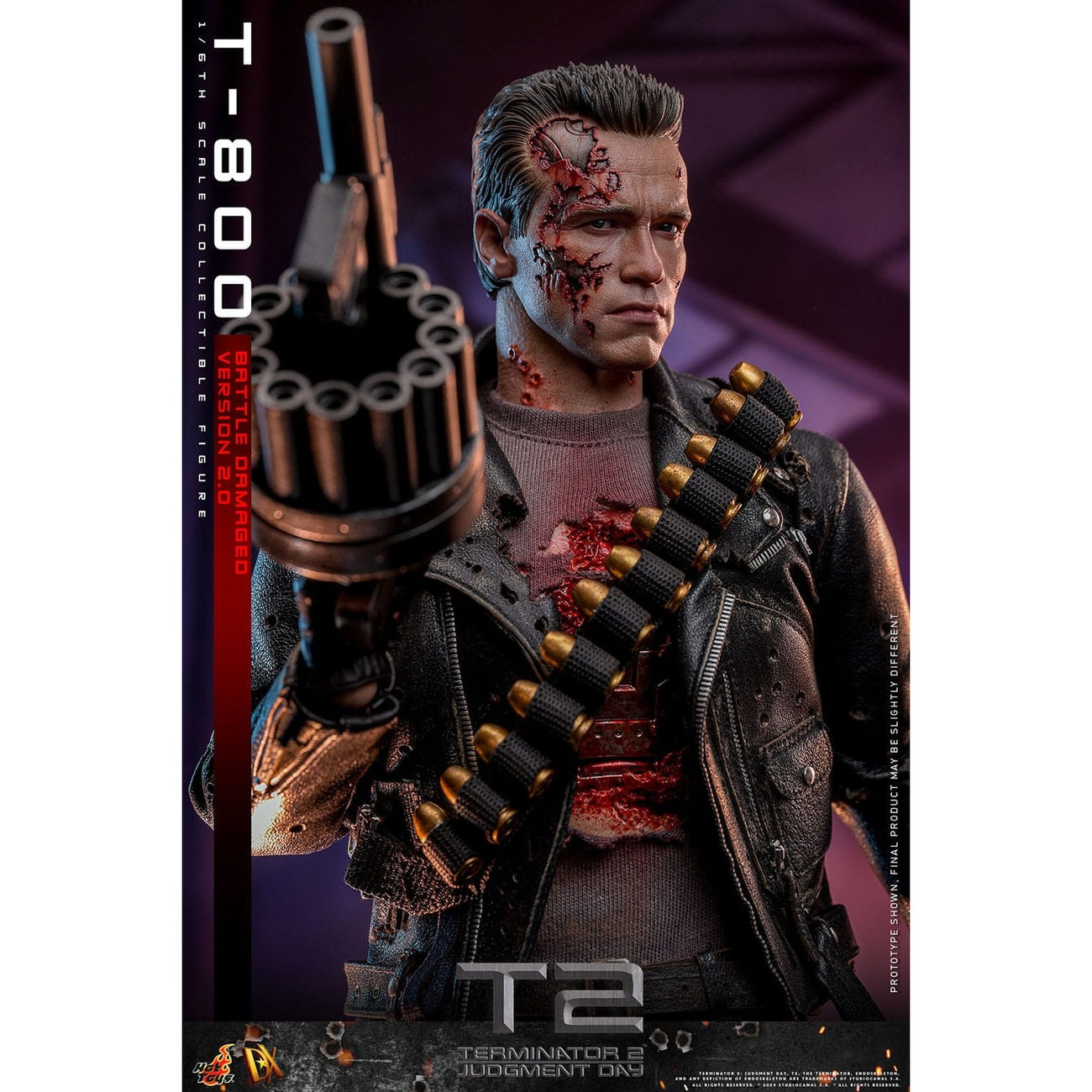 Productafbeelding T-800 Masterpiece Actiefiguur 1:6 Battle Damaged Version 2.0 - Terminator 2
