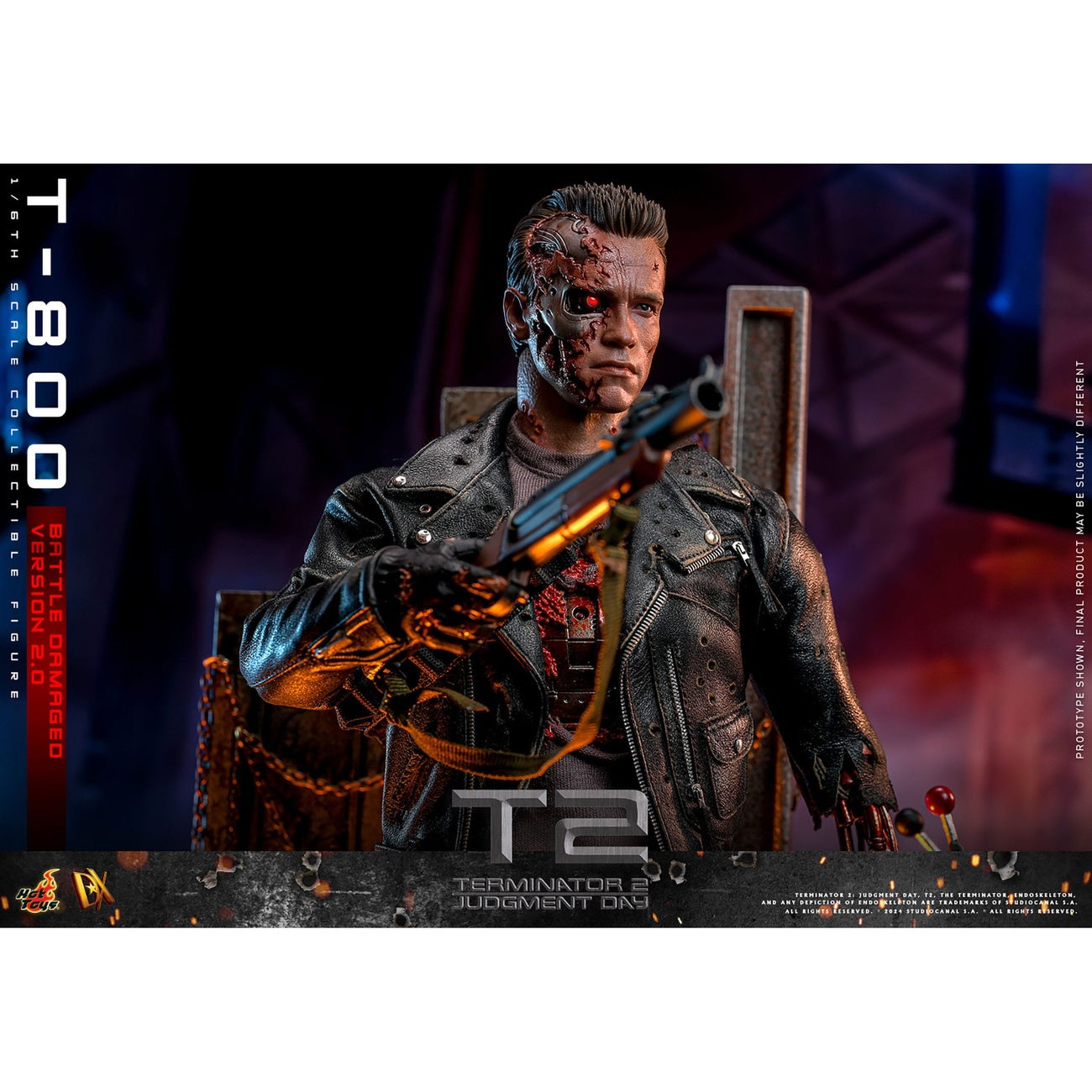 Productafbeelding T-800 Masterpiece Actiefiguur 1:6 Battle Damaged Version 2.0 - Terminator 2