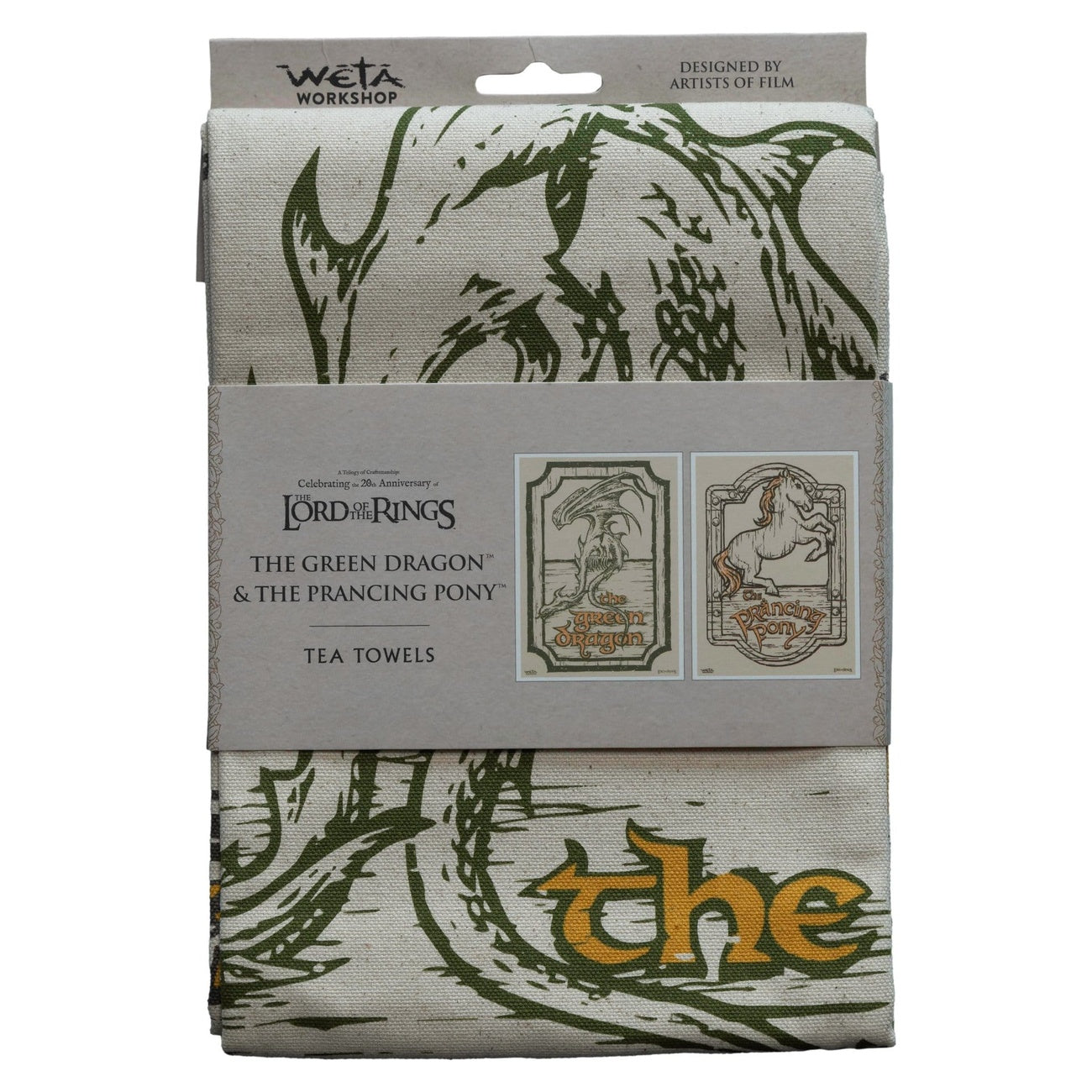 Produktbild Der Herr der Ringe - Grüner Drache und Pony Geschirrtuch 2er Set
