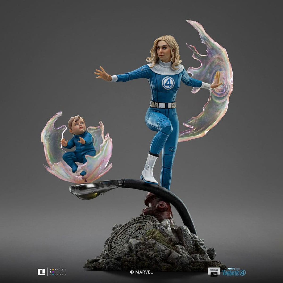 Image produit Fantastic Four Statue Art Scale 1/10 Invisible Woman et Franklin 28 cm