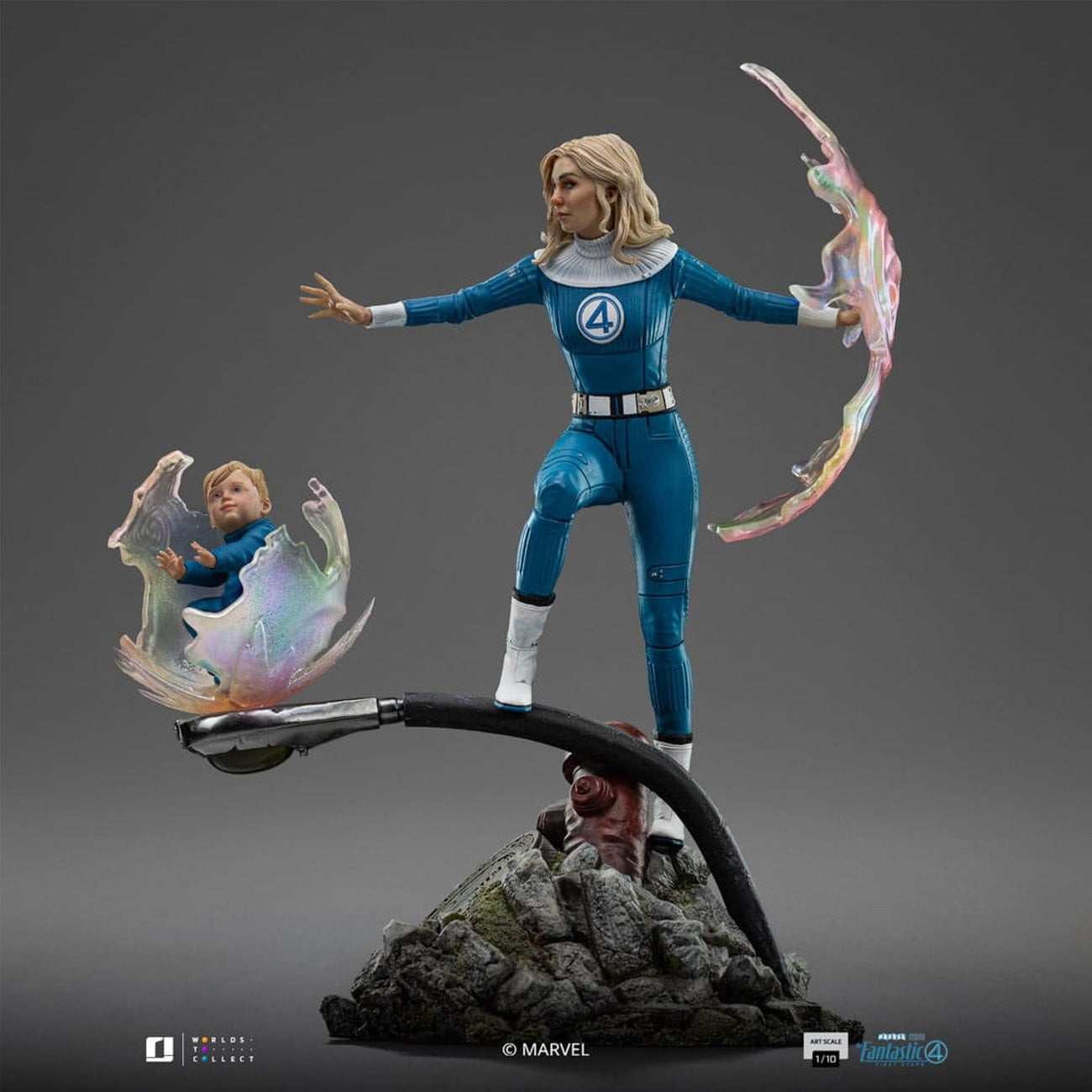 Image produit Fantastic Four Statue Art Scale 1/10 Invisible Woman et Franklin 28 cm