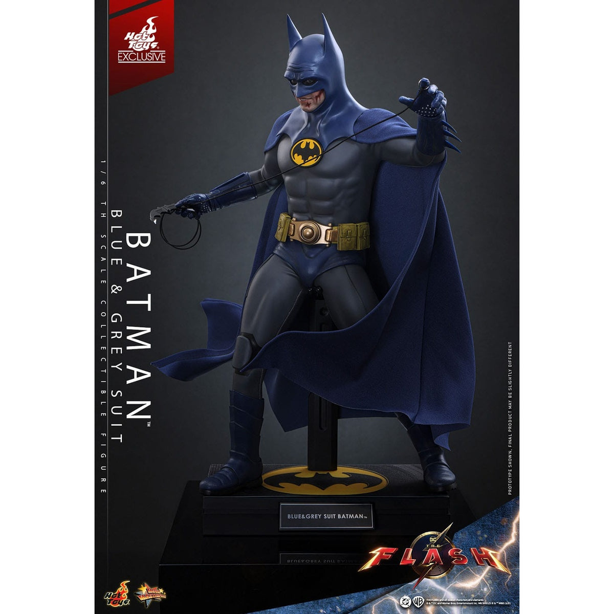 Productafbeelding The Flash Movie Masterpiece actiefiguur 1/6 Batman (blauw & grijs pak) Limited Edition Hot Toys Exclusive 30 cm