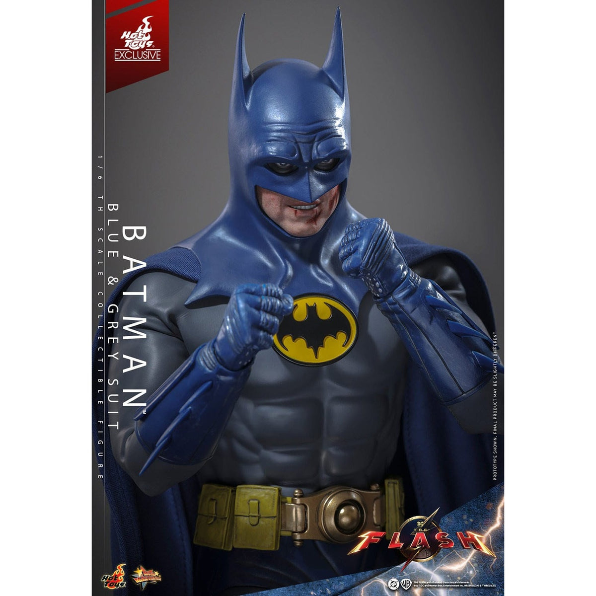 Productafbeelding The Flash Movie Masterpiece actiefiguur 1/6 Batman (blauw & grijs pak) Limited Edition Hot Toys Exclusive 30 cm