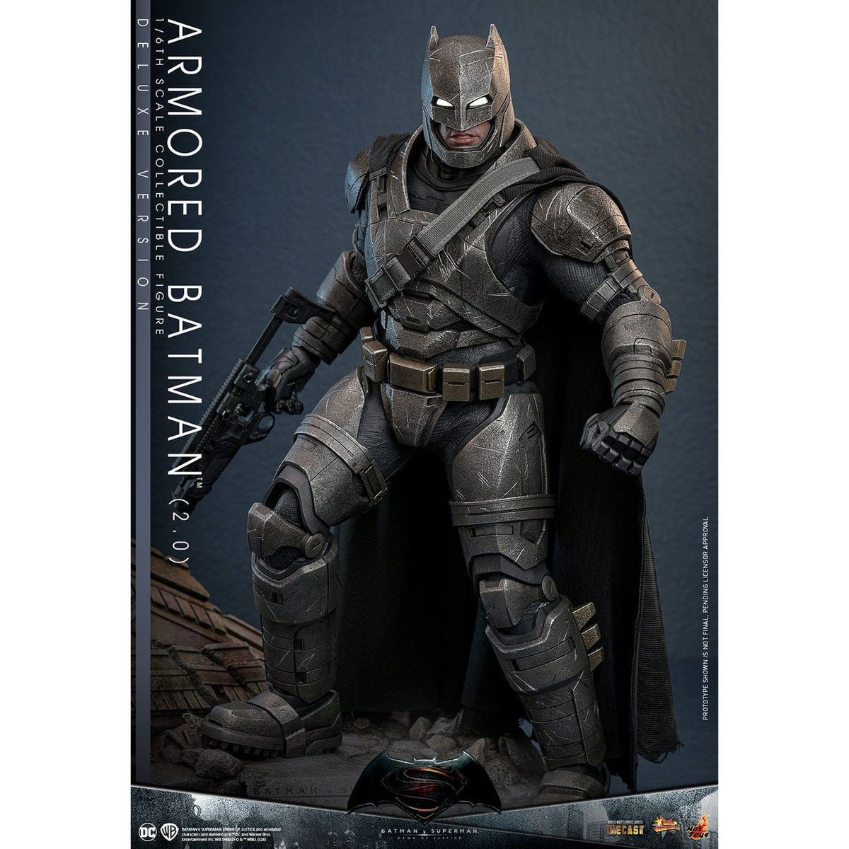 Image produit Batman v Superman : L’Aube de la Justice figurine d’action Movie Masterpiece 1/6 Batman Blindé 2.0 (Version Deluxe) 33 cm