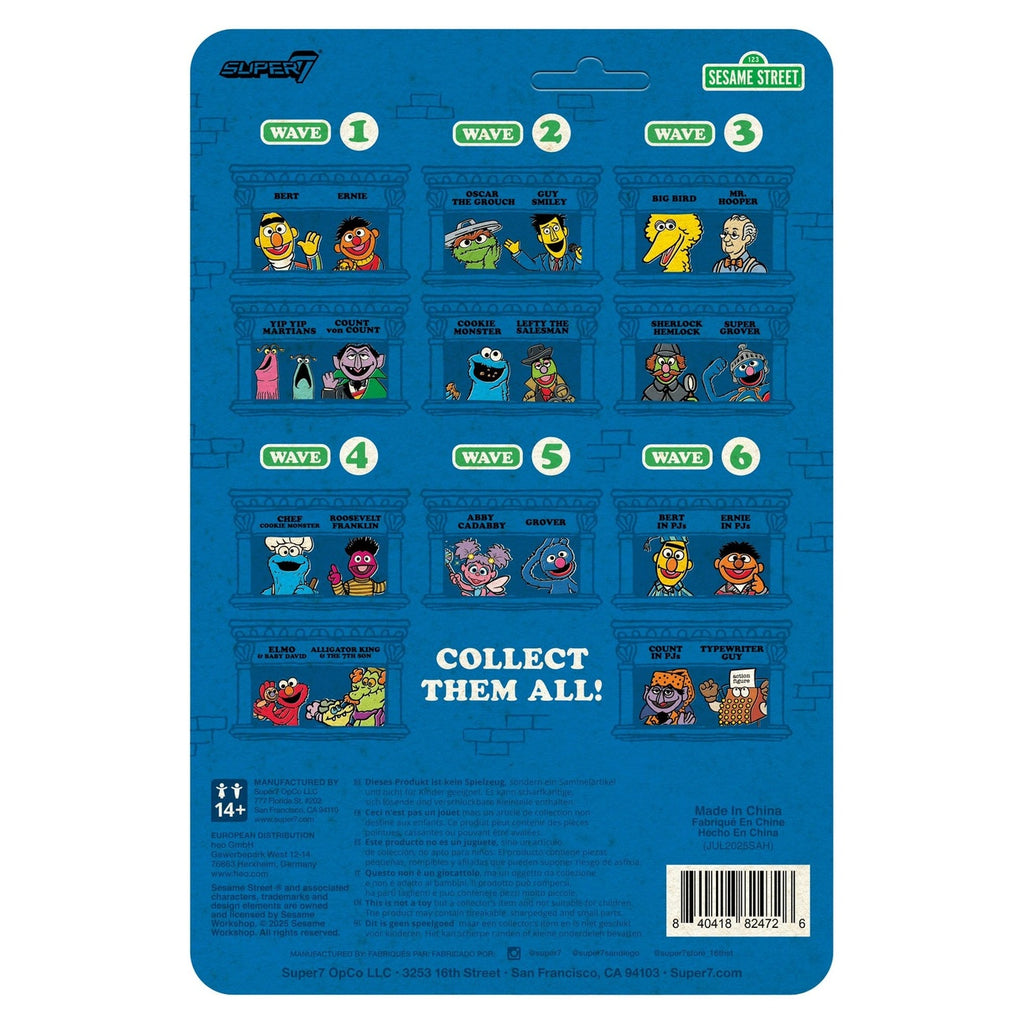 Productafbeelding Sesamstraat ReAction Actiefiguur Wave 06 Graaf van Graaf (pyjama) 10 cm
