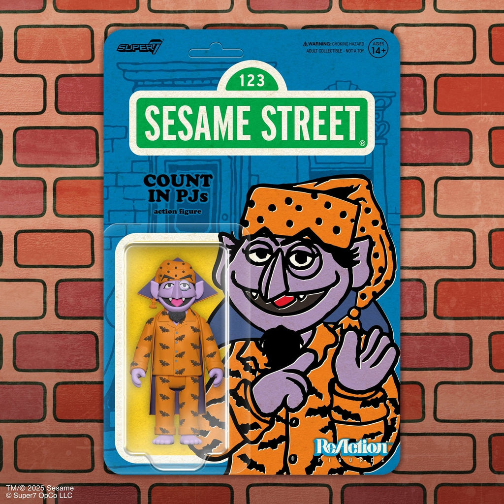 Productafbeelding Sesamstraat ReAction Actiefiguur Wave 06 Graaf van Graaf (pyjama) 10 cm